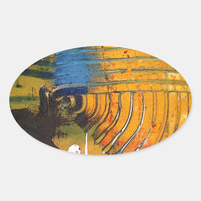 Abstract Art Oval Sticker (Front)