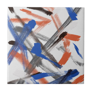 Abstract Art Paint Brushes Positive Vibes Tile