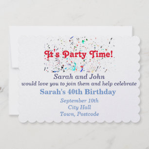 Abstract Art Paint Splashes and Spots Party Invitation