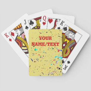 Abstract Art Paint Splashes & Spots Custom Name Playing Cards