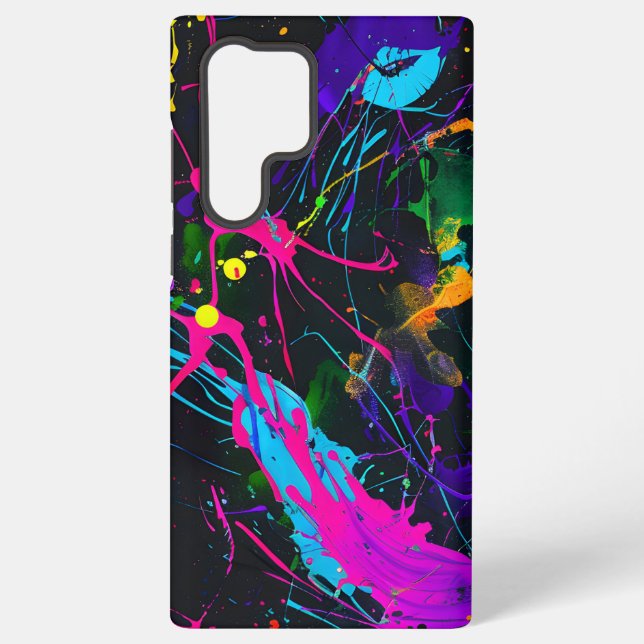 Abstract Art Paint Splatter Image Samsung Galaxy S22 Ultra Case (Back)