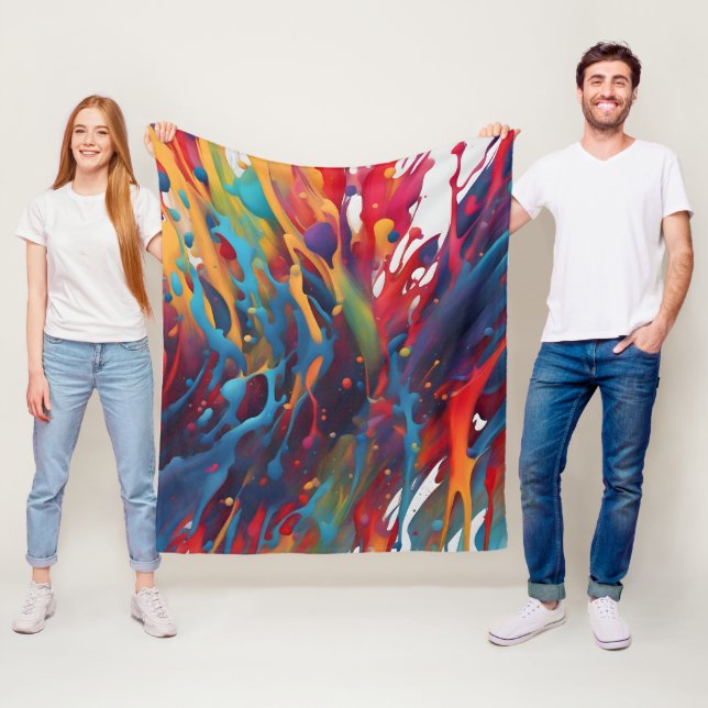 Abstract art painting fleece blanket (In Situ)