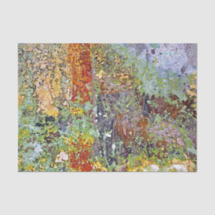 Abstract Art Painting Green Yellow Decoupage Tissue Paper