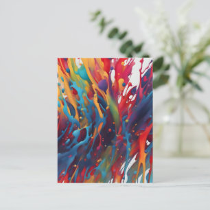 Abstract art painting postcard