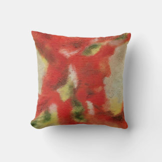 Abstract Art Painting Red Orange Yellow Texture Cushion