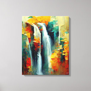 Abstract Art Painting Waterfall Canvas Print