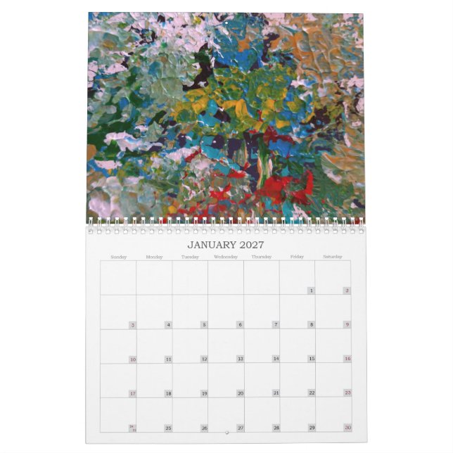 Abstract Art Paintings Calendar for 2025 (Jan 2027)