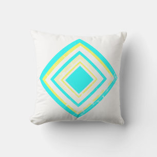 Abstract Art Pale Turquoise Green Blue White Cushion
