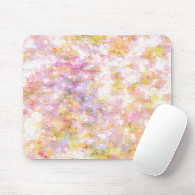 Abstract Art Pale Yellow Pastel Mouse Mat (With Mouse)