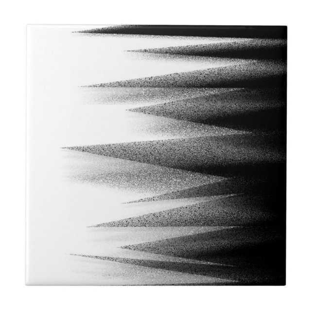 Abstract Art Pastel Black White Bold Tile (Front)