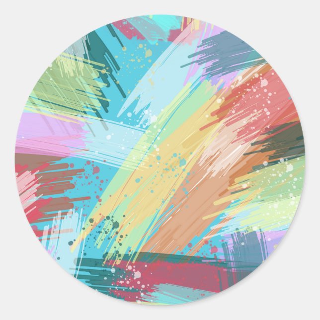 Abstract Art Pastel Classic Round Sticker (Front)