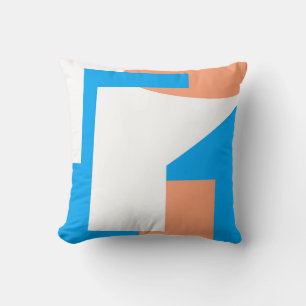 Abstract Art Pastel Coral Lavender Blue Cushion