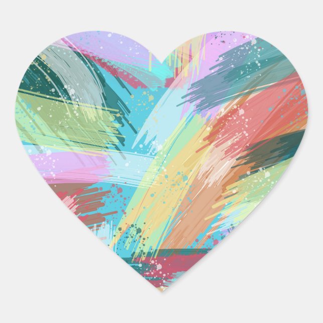 Abstract Art Pastel Heart Sticker (Front)