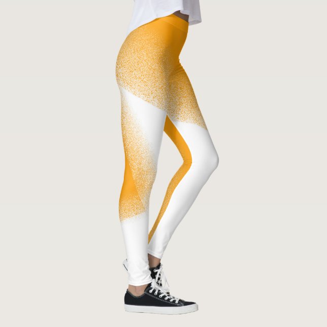 Abstract Art Pastel White Orange Leggings (Right)