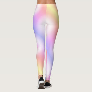 Abstract Art Pastel Yellow White Purple Pink Leggings