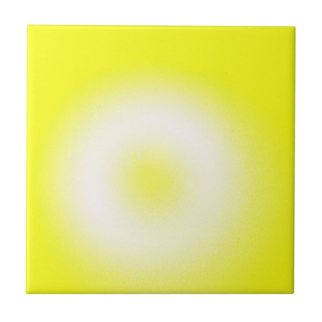 Abstract Art Pastel Yellow White Tile (Front)