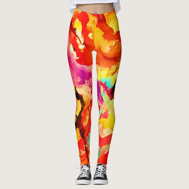 Abstract Art Pattern Leggings (Front)