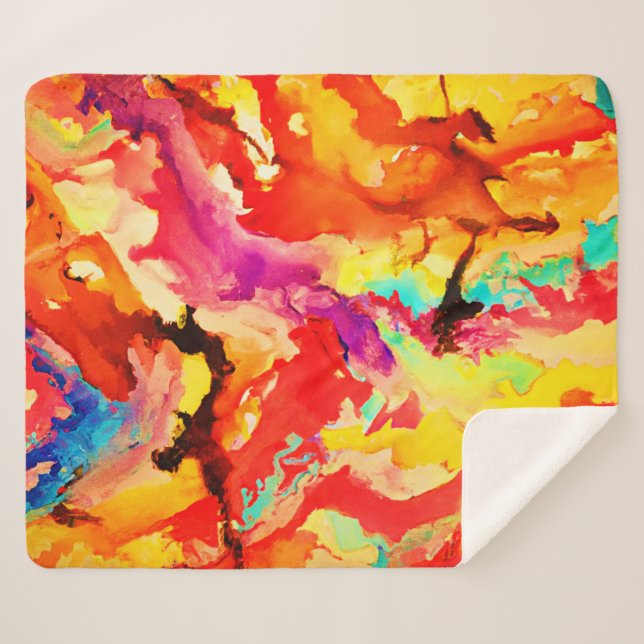 Abstract Art Pattern Sherpa Blanket (Front (Horizontal))