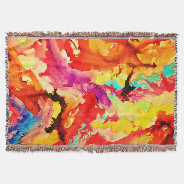 Abstract Art Pattern Throw Blanket (Front)