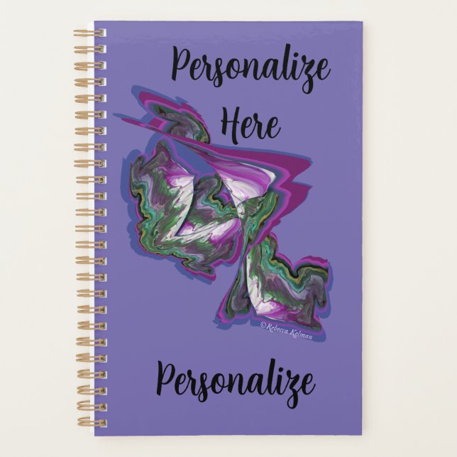 Abstract Art Periwinkle Purple Green Planner (Front)