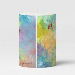 Abstract Art Pillar Candle