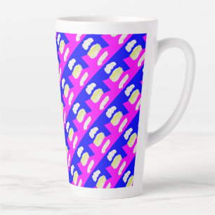ABSTRACT ART PINK AND ROYAL BLUE LATTE MUG