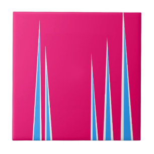 Abstract Art Pink Blue White Minimalism Tile