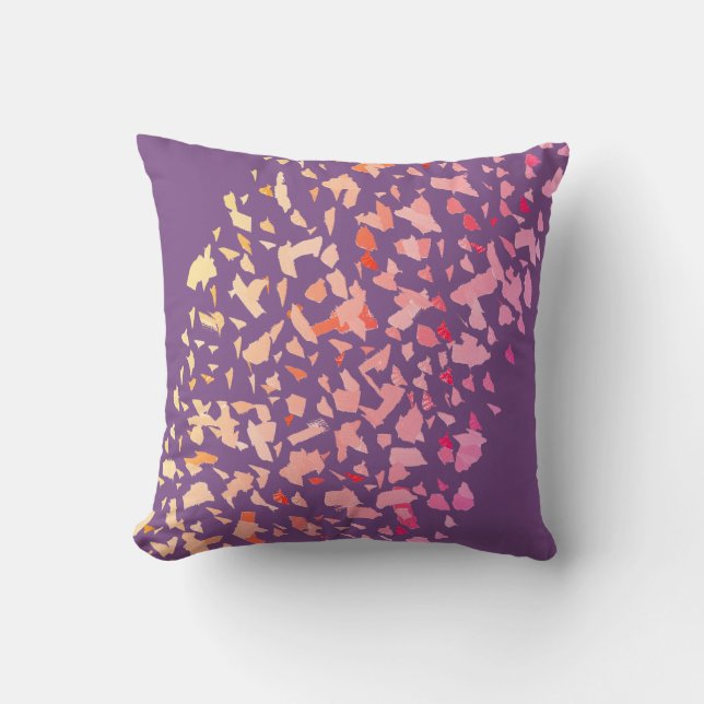 Abstract Art Pink Coral Throw Pillow Cushion (Front)