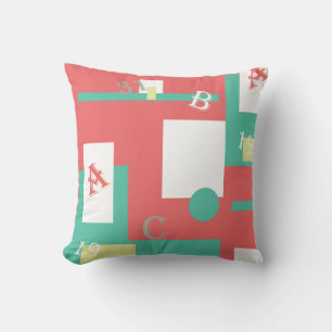 Abstract Art Pink Coral White Throw Pillow