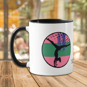 Abstract Art Pink Gymnast Personalized Mug