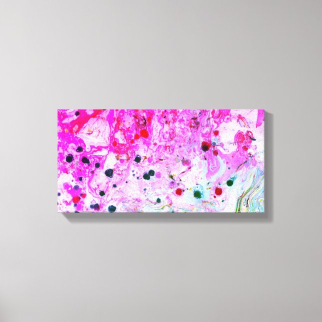 Abstract Art Pink Red Green Modern Trendy Canvas Print (Front)