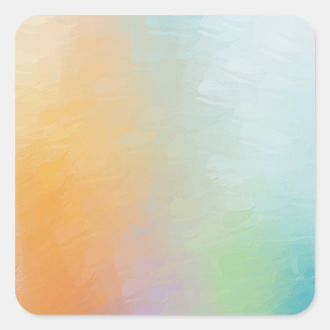 Abstract Art Pink Red Yellow Blue Template Blank Square Sticker (Front)