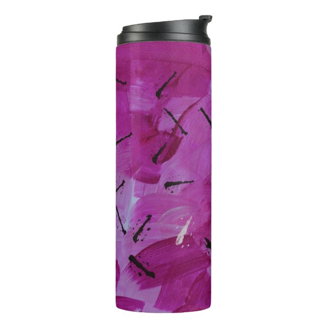 Abstract Art Pink Teal Travel Tumbler (Rotated Left)