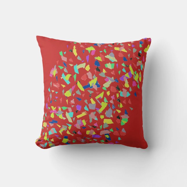 Abstract Art Positive Vibes Throw Pillow Cushion (Front)