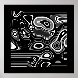 Abstract Art Poster Ultra Modern Black White