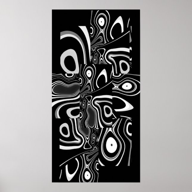 Abstract Art Poster Ultra Modern Black White 3 (Front)