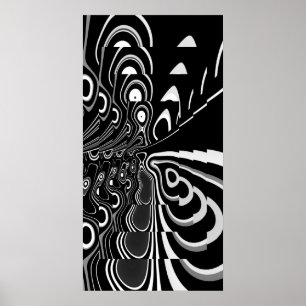 Abstract Art Poster Ultra Modern Black White Grey
