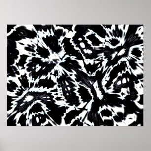 Abstract Art Poster Wild About Black White
