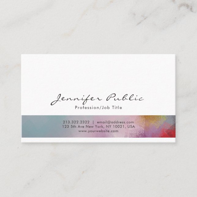 Abstract Art Professional Stylish Modern Artistic Business Card (Front)