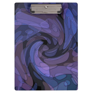 Abstract Art Purple and Black Clipboard
