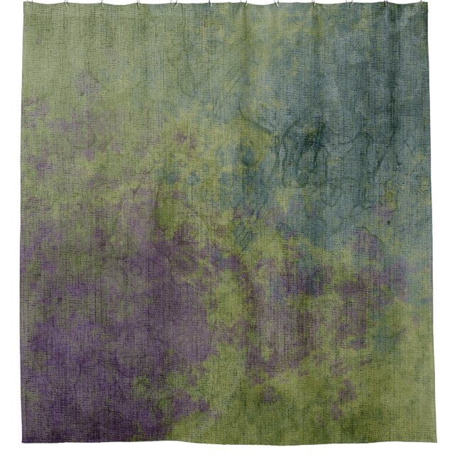 Abstract Art Purple Blue Modern Shower Curtain (Front)