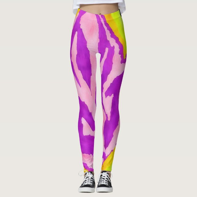 Abstract Art Purple Electrifying Leggings (Front)