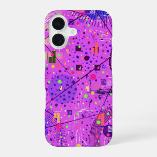 Abstract Art: Purple Glitch iPhone 16 Case