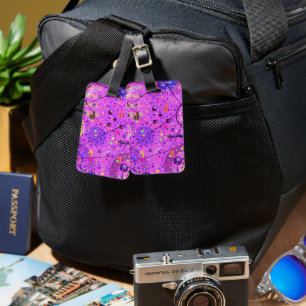 Abstract Art: Purple Glitch Luggage Tag
