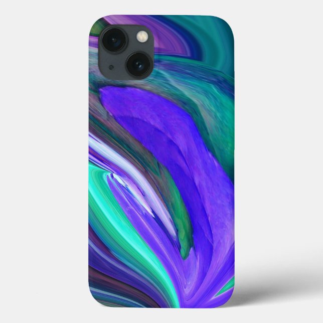 Abstract Art Purple N Teal Leaf iPad Case (Back)