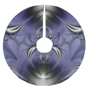 Abstract Art Purple Ornament Brushed Polyester Tree Skirt