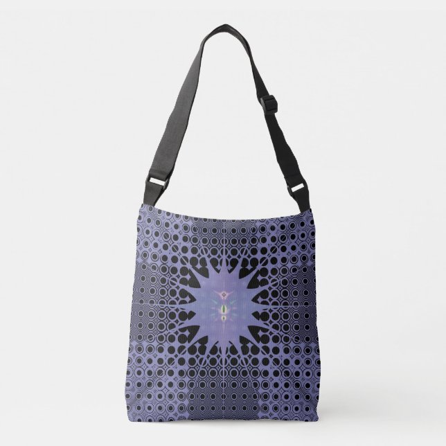 Abstract Art Purple Space Fractal Crossbody Bag (Front)