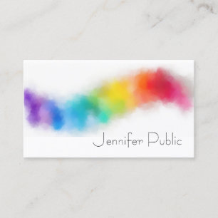 Abstract Art Rainbow Colours Modern Elegant Trendy Business Card