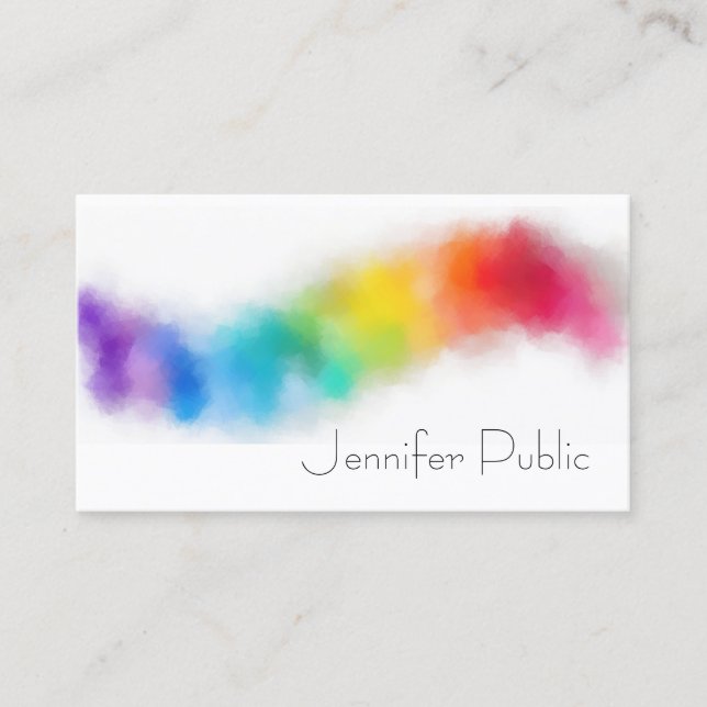 Abstract Art Rainbow Colours Modern Elegant Trendy Business Card (Front)