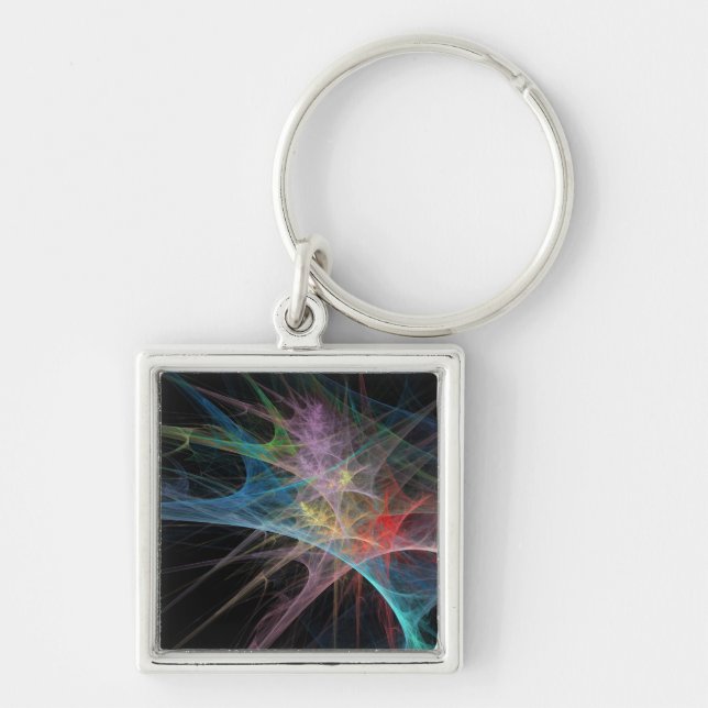Abstract Art Rainbow Ice Key Ring (Front)
